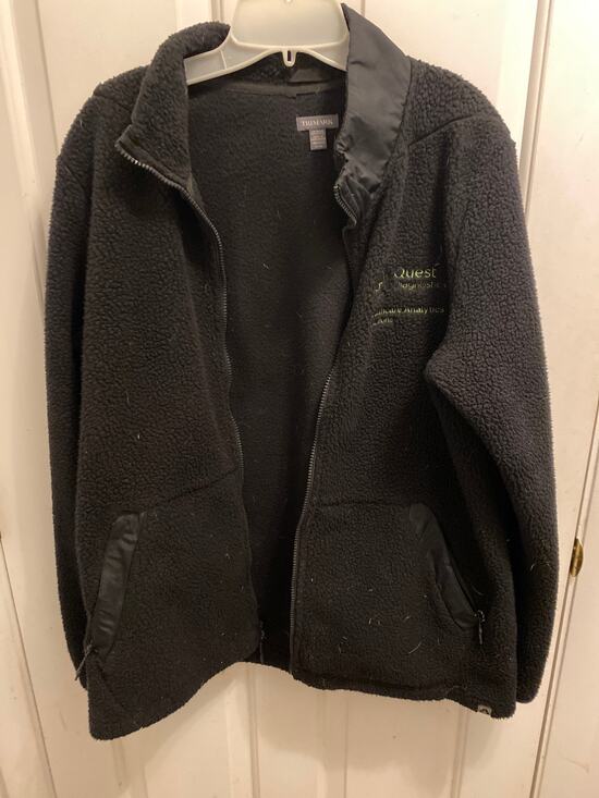 Trimark Quest Diagnostics Women Black Full Zip Fleece Jacket Size XL Outerwear
